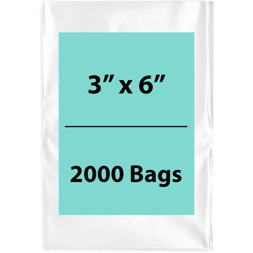 Clear Poly Bags 4 Mil size: 3 inch (width) X 6 inch (Height) Pack of 2000 Bags